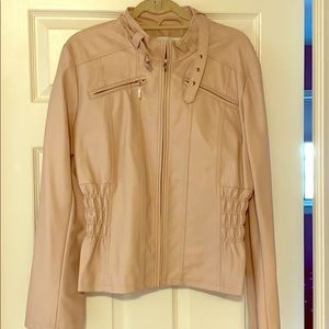 Light pink faux leather jacket
